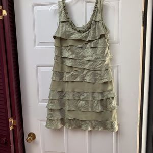 Cute event dress with bejeweled neckline.